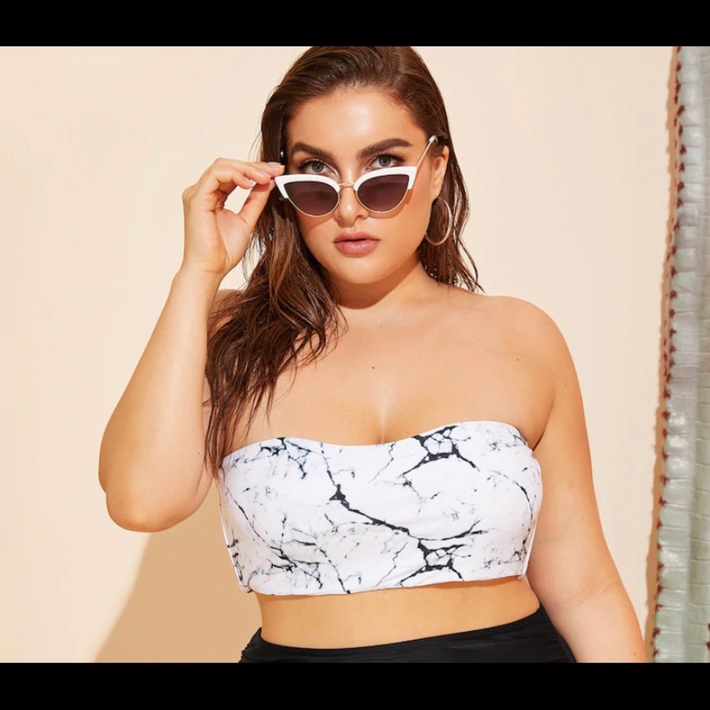BRAND NEW!! Marble Bandeau Swim Top